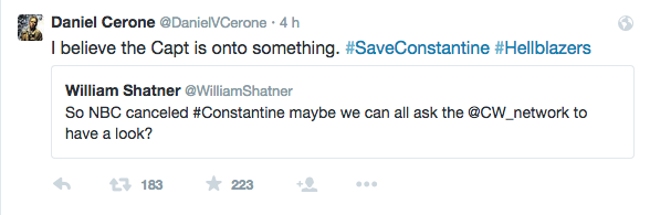 Contantine - Cerone - Shatner - tweet