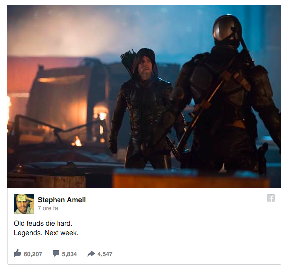 Legends of tomorrow - tweet Amell