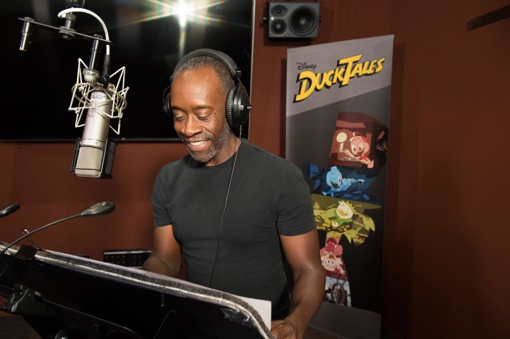 DUCKTALES - Don Cheadle recording for the role of Donald Duck's voicebox in Disney's "Ducktales." (Disney Channel/Todd Wawrychuk)<br /> DON CHEADLE