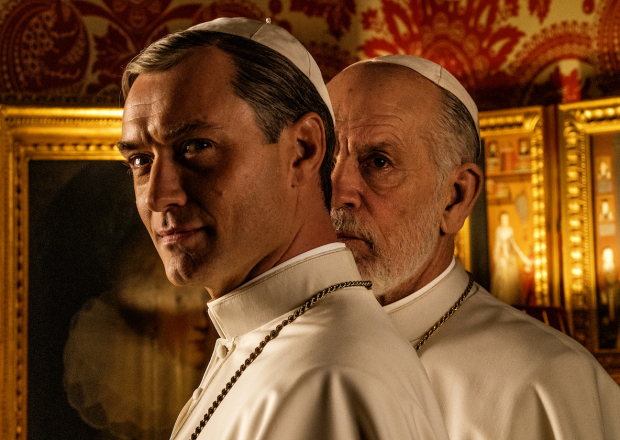 Set of "The New Pope" by Paolo Sorrentino.<br /> in the picture Jude Law and John Malkovich.<br /> Photo by Gianni Fiorito<br /> This photograph is for editorial use only, the copyright is of the film company and the photographer assigned by the film production company and can only be reproduced by publications in conjunction with the promotion of the film.<br /> The mention of the author-photographer is mandatory: Gianni Fiorito.<br /> Set della serie Tv "The New Pope" di Paolo Sorrentino.<br /> Nella foto Jude Law e John Malkovich.<br /> Foto di Gianni Fiorito<br /> Questa fotografia è solo per uso editoriale, il diritto d'autore è della società cinematografica e del fotografo assegnato dalla società di produzione del film e può essere riprodotto solo da pubblicazioni in concomitanza con la promozione del film.<br /> E’ obbligatoria la menzione dell’autore- fotografo: Gianni Fiorito.