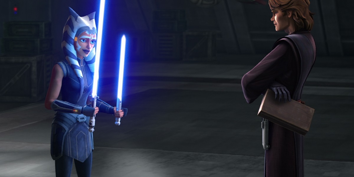 Ahsoka Tano spade laser blu Anakin Skywalker