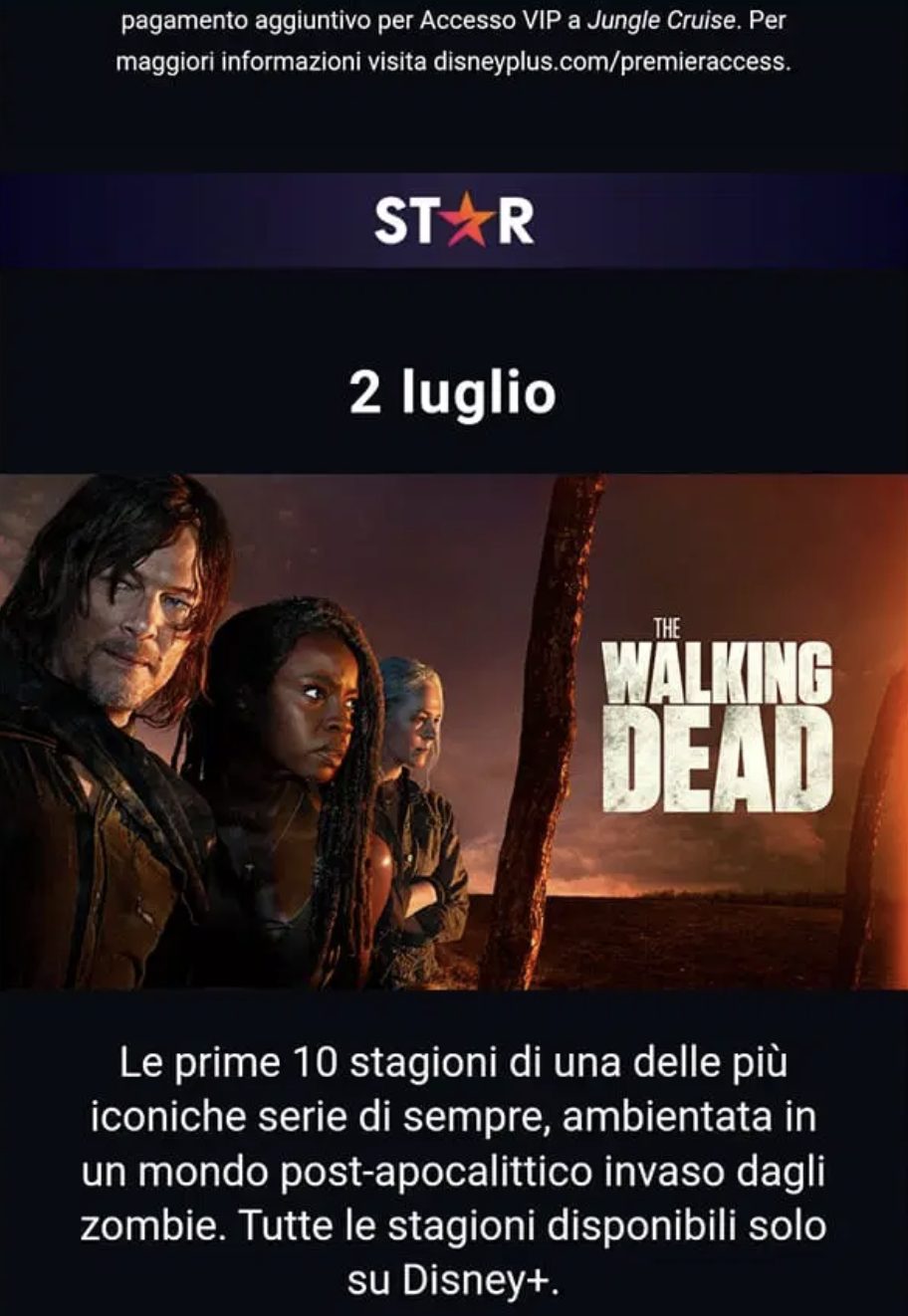 the walking dead disney+ italia